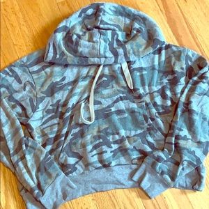 Grey Camo Cropped Hoodie